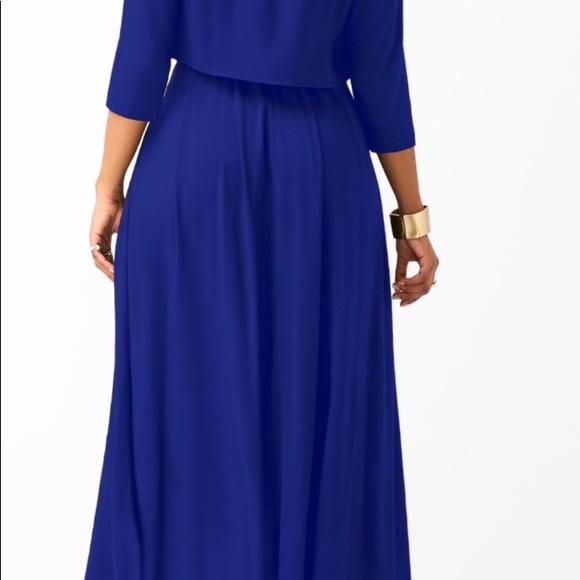 Royal Blue Asymmetric Hem Dress and Cardigan - Picture 5 of 5
